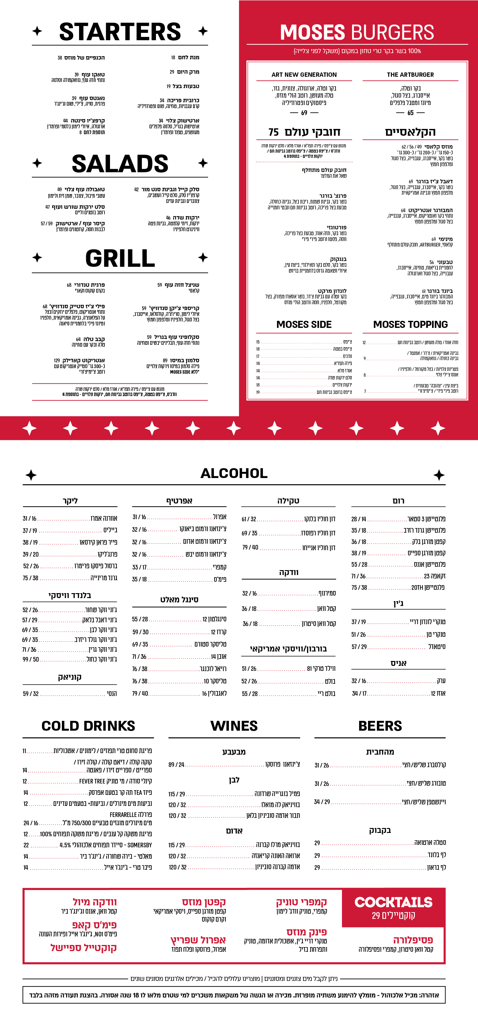 the real menu - לא כשר