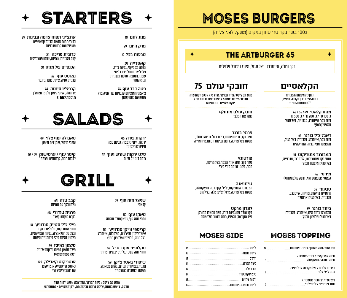 the real menu - לא כשר